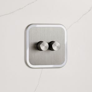 2G Dimmer Light Switch (150W) in Silver & White Gloss