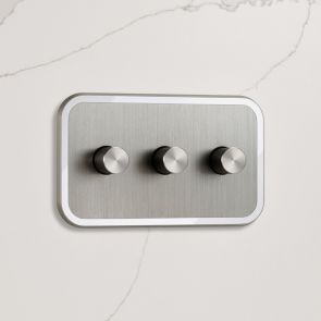 3G Dimmer Light Switch (150W) in Silver & White Gloss