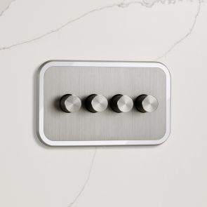 4G Dimmer Light Switch (150W) in Silver & White Gloss