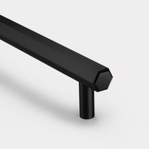 Brass Hexagonal Cabinet Handles in Black