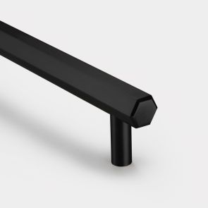 Brass Hexagonal Cabinet Handles in Black - 632mm