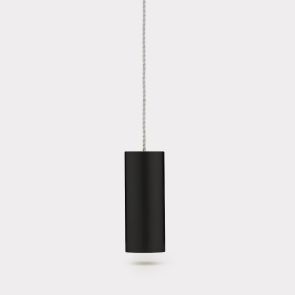 Brass Cylinder Pull Cord Light Switch in Black
