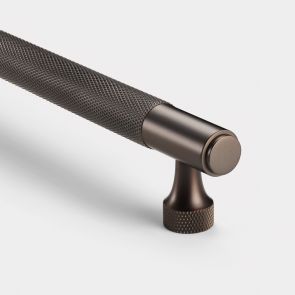Brass Knurled Cabinet Handles in Bronze - 160mm