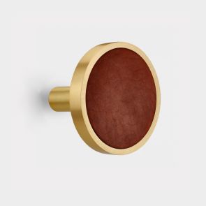 Gold Brass & Leather Curtain Tie Backs