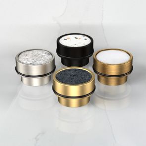 Brass & Terrazzo Floor Mounted Door Stops in Silver, Gold, Black & Antique Gold