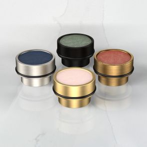 Brass & Leather Floor Mounted Door Stops in Silver, Gold, Black & Antique Gold