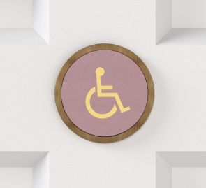 Brass & Leather Symbol Door Plaque in Antique Gold