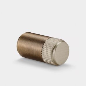 Brass Linear Cylinder Pulls in Antique Gold and Silver