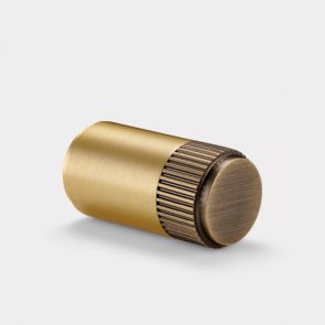 Brass Linear Cylinder Pulls in Gold and Antique Gold