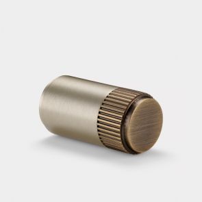 Brass Linear Cylinder Pulls in Silver and Antique Gold