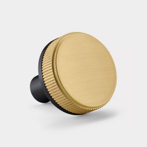 Brass Linear Door Knobs in Black and Gold