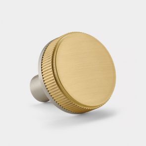Brass Linear Door Knobs in Silver and Gold