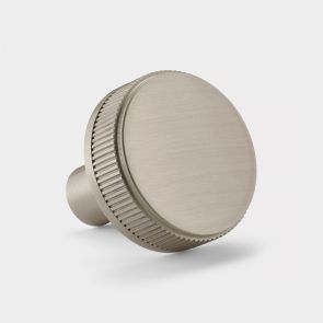 Brass Linear Door Knobs in Silver