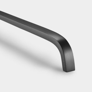 Brass Curved Cabinet Handles in Gunmetal Grey - 128mm