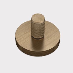 Brass Knurled Thumbturn Door Lock Set in Antique Gold