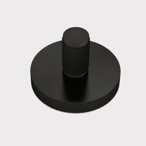 Brass Knurled Thumbturn Door Lock Set in Black