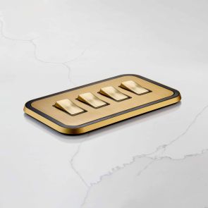 Two Way Rocker Switch (20A) Gold, Black & Silver With Insert