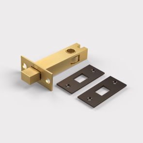Brass Tubular Bathroom Deadbolt Latch in Bronze - 3"
