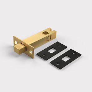 Brass Tubular Bathroom Deadbolt Latch in Black - 3"