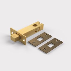 Brass Tubular Bathroom Deadbolt Latch in Antique Gold - 3"