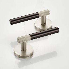 Brass Linear Lever Handle in Bronze and Silver