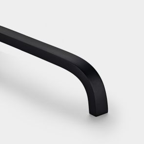 Brass Curved Cabinet Handles in Black - 96mm