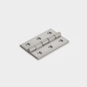 Brass Butt Hinge in Silver - Double Bronze Washered - 76mm x 51mm