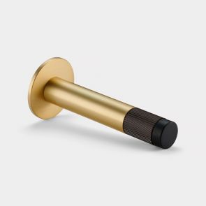 Brass Linear Wall Mounted Door Stop in Gold and Bronze