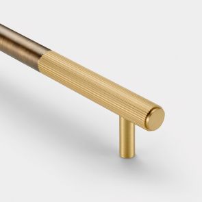Brass Linear Cabinet Handle in Antique Gold and Gold - 224mm