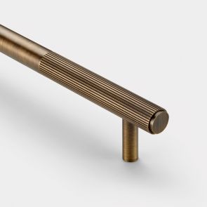 Brass Linear Cabinet Handle in Antique Gold - 224mm