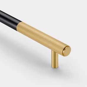 Brass Linear Cabinet Handle in Black and Gold - 320mm