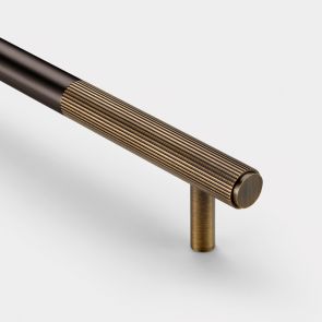 Brass Linear Cabinet Handle in Bronze and Antique Gold - 448mm
