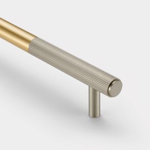 Brass Linear Cabinet Handle in Gold and Silver - 448mm