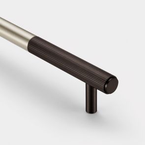 Brass Linear Cabinet Handle in Silver and Bronze - 224mm