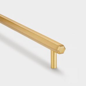 Slim Gold Hexagonal Brass Cabinet Door Handle