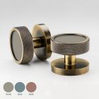Brass & Gloss Knurled Mortice Door Knobs in Antique Gold