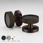 Brass & Terrazzo Knurled Mortice Door Knobs in Bronze