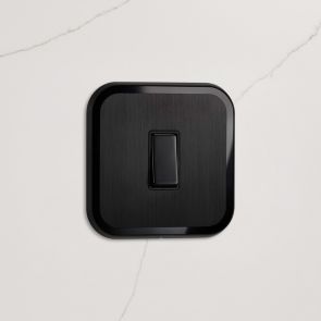1G Rocker Light Switch (20A) in Black & Black Gloss
