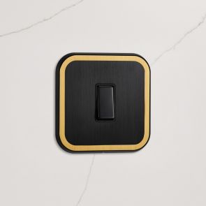 1G Rocker Light Switch (20A) in Black & Gold