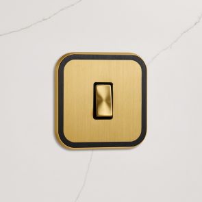 1G Rocker Light Switch (20A) in Gold & Black