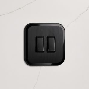 2G Rocker Light Switch (20A) in Black & Black Gloss