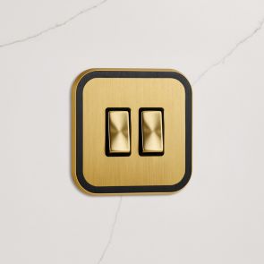 2G Rocker Light Switch (20A) in Gold & Black