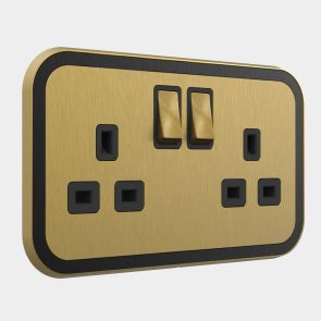 UK Socket (20A) Gold, Black & Silver With Insert