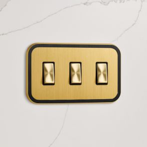 3G Rocker Light Switch (20A) in Gold & Black