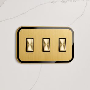 3G Rocker Light Switch (20A) in Gold & Black Gloss
