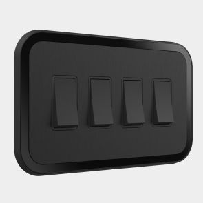 4G Two Way Rocker Switch (20A) Black / Black Gloss