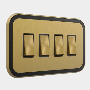 Two Way Rocker Switch (20A) Gold, Black & Silver With Insert