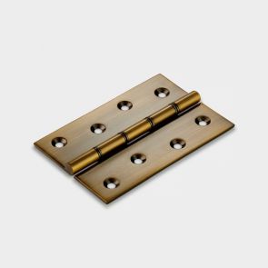 Brass Butt Hinge - Double Bronze Washered - Antique Gold - 100mm x 67mm