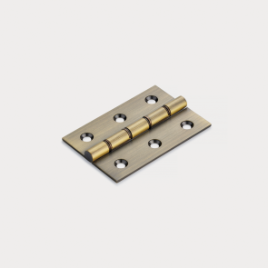 Brass Butt Hinge in Antique Gold - Double Bronze Washered - 76mm x 51mm
