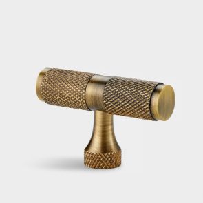Brass Knurled T Bars in Antique Gold